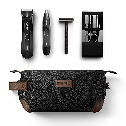 MANSCAPED™ The Tool Box 4.0 Contains: The Lawn Mower™ 4.0 Electric Trimmer, The Weed Whacker™ 2.0 Nose & Ear Hair Trimmer, The Plow™ 2.0, The Shears™ Four Piece Luxury Nail Kit, The Shed™ Toiletry Bag
