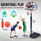 Kids Basketball Hoop Adjustable Height 1.4m-1.9m Toddler Toys Basketball Hoops Indoor Outdoor Play Mini Portable Basketball Goals Outside Toys Backyard Games for Boys Girls Age 3 4 5 6 7 8 Gifts