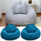 Bean Bag Cover with Handle and Side Pockets Lazy Bag Cover Washable Soft Fabric (Grey 70x80cm)