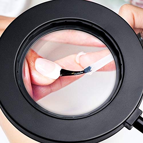 10X Magnifying Glass Lamp with Light Magnifier Light with Clip, Adjustable Flexible Gooseneck, 3 Color Modes Magnifying Lamp with USB Powered, Perfect for Daily Hobbies Repairing, Reading, Crafts