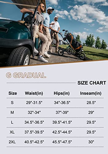 G Gradual Men's Golf Joggers Pants with Zipper Pockets Stretch Sweatpants Slim Fit Track Pants Joggers for Men Work Running, Black, X-Large