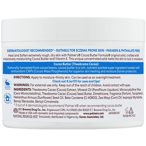 Palmer's Cocoa Butter Formula Daily Skin Therapy Solid Lotion with Vitamin E, Body Moisturizer for Extremely Dry Skin, Softens and Soothes, 7.25 Ounces (Pack of 3)