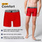 Performance Boxer Briefs- 2 Pack Men's Stretch Athletic Underwear, Red-M