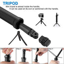 FitStill Waterproof 3 Way Tripod for Go Pro Hero 12/11/10/9/8/7/6/5/4 Black Session and Other Action Cameras, Detachable Extendable Pole with Hand Grip Stand