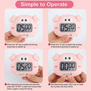 2 Pieces Kitchen Timer Magnetic Animal Digital Countdown Timer Kid Timers LCD Display Cute Cartoon Timer for Kitchen Cooking Bake Accessories Sport Game Classroom