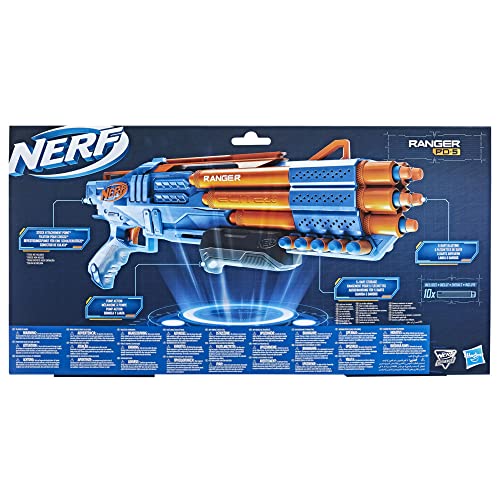 Nerf Elite 2.0 Ranger PD-5 Blaster, 5-Barrel Blasting, 10 Nerf Elite Darts, Easy to Use, Dart Storage, Pump Action, Customizing Capabilities