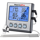 ThermoPro TP17 Digital Meat Thermometer with Dual Temperature Probe Large Backlight LCD Food Thermometer with Timer for Kitchen Oven BBQ Cooking Thermometer
