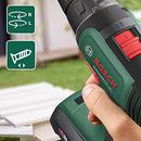 Bosch Home & Garden 18V Cordless Drill Driver With 1.5Ah Battery, Charger and Case, 2 Speed, 20 Torque Settings, 10mm Chuck, 34Nm