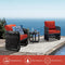 JMGBird Outdoor Seat/Back Chair Cushion Tufted Pillow, Indoor Deep Seat Chair Cushion Set 22"x22"