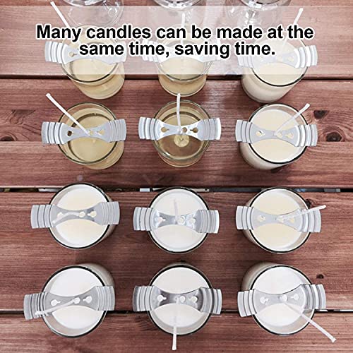 MILIVIXAY 606 Pieces Candle Making Supplies,300 Pieces Cotton Wicks, 300 Pieces Candle Wick Stickers and 6pcs Wooden Candle Wick