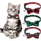 iDopick 3 Pack Cat Collar with Bell Breakaway, Buckle Adjustable Soft Cotton Plaid Dog Collar Kitten Collar with Bow Tie for Small Medium Cat Dog