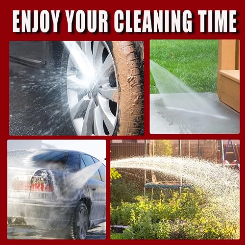 Cordless Power Washer for Milwaukee 18V Battery - PEDONY 550 PSI 1.0GPM Portable Pressure Cleaner with 6-in-1 Nozzle for Car Floor Fence Wall Cleaning (Battery Not Included), RED (YC-MWQ-SQJ-JS)