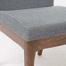 Christopher Knight Home Kwame Fabric/Walnut Finish Dining Chairs, 2-Pcs Set, Dark Grey