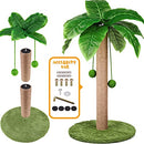 ZooZoo Cat Scratching Post, Cat Coconut Palm Tree for Indoor Cats with Natural Sisal Scratch Pole Hanging Sisal Ropes and Balls, Cute 33" Tall Cat Scratcher for Large Cat and Kittens