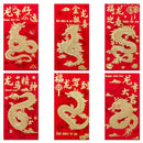 Hying 36 PCS Chinese Red Envelopes Chinese HongBao Card Envelopes 2024 Chinese New Year Dragon Lucky Money Pockets Lunar Year Red Envelopes for New Year Spring Festival Wedding Birthday Party