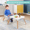 BABY JOY 5 in 1 High Chair, Convertible High Chairs for Babies and Toddlers/Booster Seat/Table and Chair Set, Infant Wooden Highchair w/ 5-Point Harness, 4-Position Removable Tray & PU Cushion (Gray)