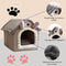 Cat Bed and Small Dog Bed, Self-Warming Cat Tent Cave for Kittens and Small Dogs Triangle Cat House Hut with Washable Cushion for Outdoor and Indoor (Medium, Grey)