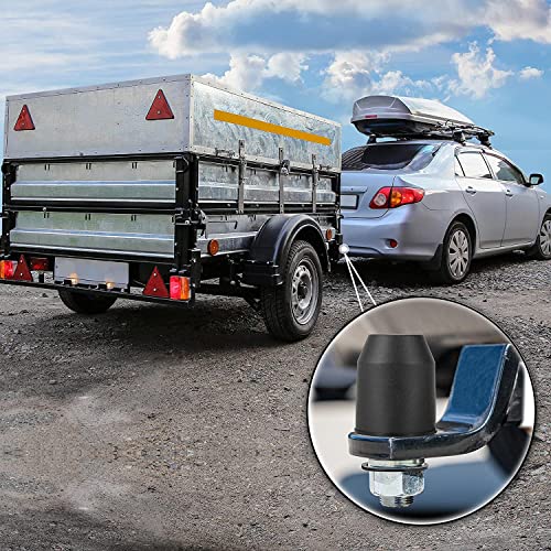 3Pcs Trailer Hitch Ball Cover Universal-50mm Tow Ball Cover,Black Rubber Ball Cover,Plastic Ball Cover,Tow Bar Ball Cover,for Towing Trailer Caravan Car Wash Proof, Abrasion & Dirt Protection