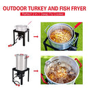 CreoleFeast TFS3010 Propane 30 Qt. Turkey and 10 Qt. Fish Fryer Boiler Steamer Set, 50,000 BTU Burner, Ideal for Outdoor Cooking