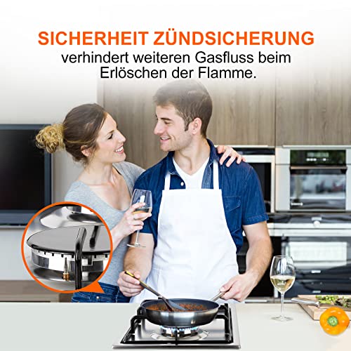 Gasland Chef GH30SF 30cm Built-in 2 Burners Gas Hob Cooker Stainless Steel Cooktop with Flame Failure Protection