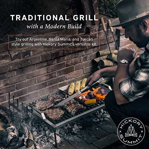 Hickory Summit argentine grill - argentinian gaucho grill - santa maria grill - argentinian parrilla set with all tools included - BBQ Parrilla Asado