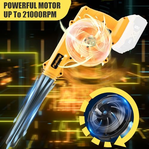 Cordless Leaf Blower for DEWALT 20V Max Battery,Electric Jobsite Air Blower,150CFM,Up to 180MPH,2-in-1 Handle Electric Blower and Vacuum Cleaner for Yard Cleaning/Snow Blowing(Battery Not Included)