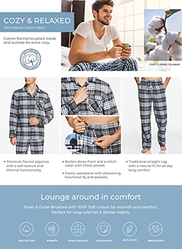  CQR Womens 100% Cotton Flannel Plaid Pajama Pants, Brushed  Soft Lounge & Sleepwear PJ Bottoms