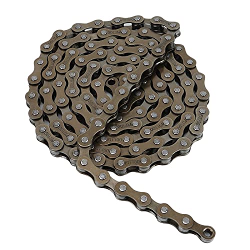 FITTOO Single Speed Bike Chain 1/2 x 1/8 Inch 114 Links, Extra Strong, 1 Speed Bicycle Drive Train with Chain Connector