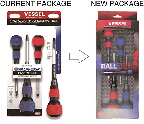 VESSEL - BALL GRIP Screwdriver 4PC. Set No.2204CS