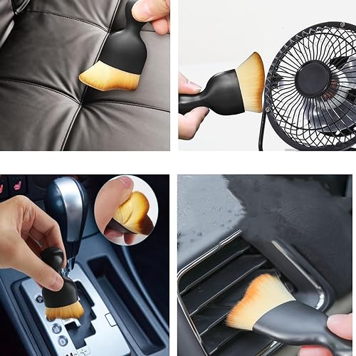 Naisfei 3 PCS Car Detail Brush, Car Detailing Brush, Interior Auto Brush Set for Cleaning Ventsengine Engine,Compartment, leather, Exterior, Skylight, Cup Holders,Wheels