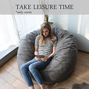 YuppieLife Durable Bean Bag Chair Cover, 4Ft Sack, Dark Grey (No Filler)