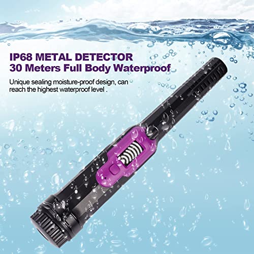 [2022 Newest] Metal Detector, LED Display Metal Detector Pinpointer, Handheld Pin Pointer Metal Detector, IP68 Full-Waterproof Underwater to 50ft/15m, Treasure Hunting Tool for Kids, Adults (HS-16)