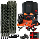 X-Bull Recovery Tracks and Winch Accessories Kit 15Pcs 4x4 Off-Road Recovery Kit for Recover Automotive Stuck in Mud/Snow/Sand Olive Green