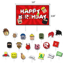 Roblox Birthday Party Supplies, Ro-blox Theme Party Decorations Set, Include Balloons, Happy Birthday Banner, Cake Topper, roblox Virtual World Party Decorations for Boys Birthday