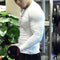Muscle Alive Men Skinny Tight Compression Base Layer Short Sleeve T Shirt Bodybuilding Tops Polyester and Spandex, 9309 White, S