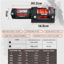 ZESUPER 3500lb Winch 12v Boat Trailer ATV UTV Quad Electric Winch Synthetic Rope Waterproof IP68 Wireless Remote Car
