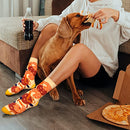 Pizza Box Funny Socks for Men Women Teens - Fun Novelty Crazy Funky Silly Cool Food Cotton Socks Christmas Gifts, B-LT-pizza-B, M-L
