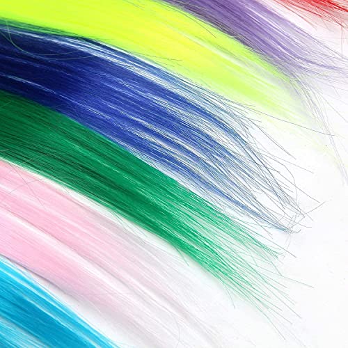 24 Pieces 20inch Colored Clip in Hair Extensions Rainbow Straight Highlight Hairpieces