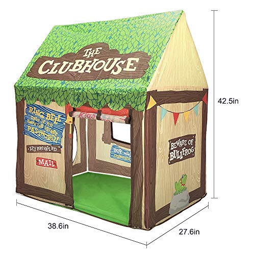 SweHouse Playhouse for Kids Indoor, Kids Play Tent, Toys for Boys and Girls Children Clubhouse Tent with Roll-up Door and Windows