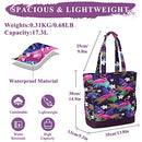 Beach Bag for Women,VASCHY Lightweight Large Water Resistant Sandproof Fold-able Packable Pool Tote Bag w Zipper/Pockets for Vacation Purple Flamingo