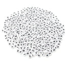 Honbay 600PCS 4x7mm White Acrylic Round Alphabet Beads Letter Beads for Jewelry Making, Bracelets, Necklaces, Key Chains and Kids Jewelry