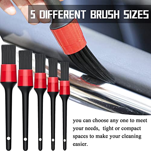 11 Pieces car Brush Set car Interior Cleaning, 5 Soft Quality Detail Brushes, 3 Wire Brushes, 2 air Conditioning Brushes and 1 Crevice Cleaning Brush for Cleaning The Interior Dashboard Engine