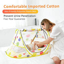 STLOVe Travel Cot Foldable Pop Up Portable Ultralight Weight Baby Beach Tent Infant Crib Mosquito Net Travel Bed Include Blanket Prevent Urine Penetration Peach Skin Velvet 111 * 68.5 * 49cm Yellow