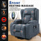 Electric Massage Chair Armchair Recliner Lift Motor Armchair 8 Point Heating Linen Fabric Sofa Blue