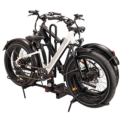 Hollywood Racks RV Rider Hitch Bike Rack for 2 E-Bikes up to 80 lbs Each - Premium Electric Bike Rack for RV, Fifth Wheel, Flat Towed Vehicle - Durable EBike Rack for Standard and Fat Tire Bikes