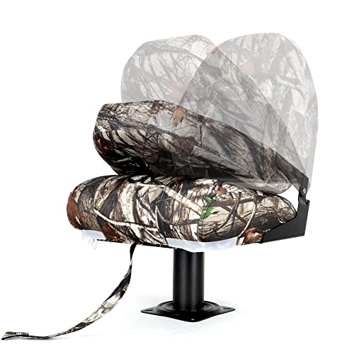 NESHULT Camo High Back Folding Boat Seat,Fishing Boat Seats,Stainless Steel Screws Included, Camo/Black(2 Seats)