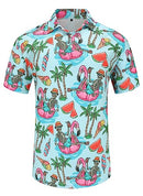 Pumwvls Men's Polo Shirts Funny Golf Shirts for Men Dry Fit Short Sleeve Print Performance Moisture Wicking Polo Shirt, Hawaiian, X-Large