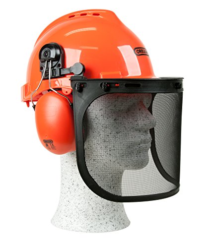 OREGON Yukon Chainsaw Safety Helmet with Protective Ear Muff and Mesh Visor (562412), Black