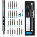 ORIA Electric Screwdriver, 28 in 1 Portable Repair Tools Kit with 24 Bits, Rechargeable Mini Screwdriver Set with USB Charging, 3 LED Lights, Magnetizer for Smartphones, Watches, Toys, Computers, etc