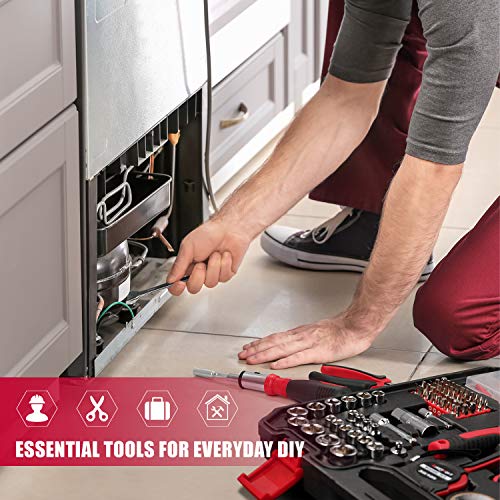 Eastvolt 218-Piece Household Tool Kit, Auto Repair Tool Set, Tool Kits for Homeowner, General Household Hand Tool Set with Hammer, Plier, Screwdriver Set, Socket Kit and Toolbox Storage Case